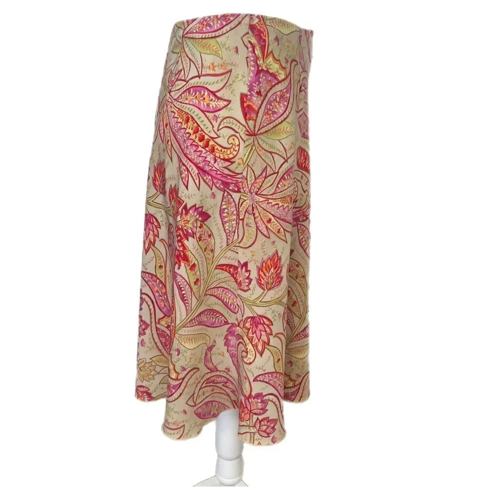 Talbots Pink Floral Skirt. Flared. Size 6. Great Condition!!